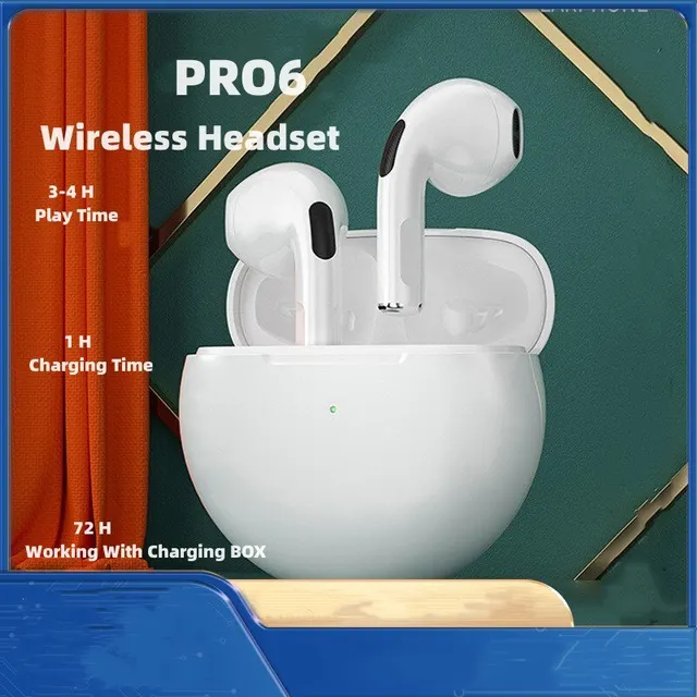 PRO6 Wireless Bluetooth Headset New Stereo Binaural TWS in Ear Bluetooth Earphone for Running Sports