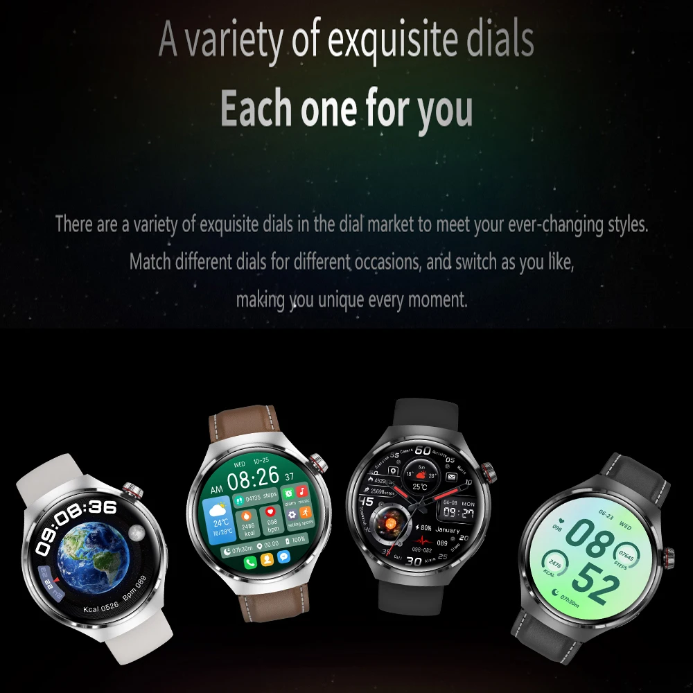 Men New For Huawei GT4 Pro Smart Watch IP68 NFC GPS Tracker AMOLED 360*360 HD Screen Heart Rate Bluetooth