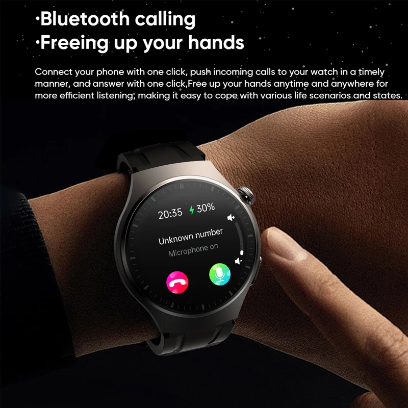 Men Health Monitor Smart Watch Heart Rate ECG+PPG AMOLED 466*466 HD Screen Bluetooth Call Smart Watch