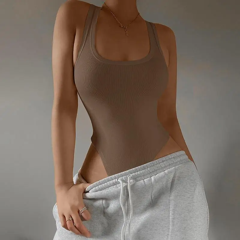Women Body Suit Casual Sexy Slim  Solid Yoga Clothes Clothing Catsuit Top