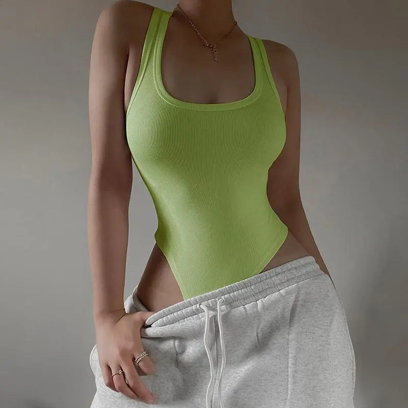 Women Body Suit Casual Sexy Slim  Solid Yoga Clothes Clothing Catsuit Top