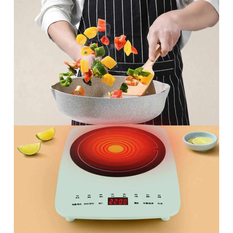 Household Induction Cooker 2200W Heating Plate Electromagnetic Oven Electric Stove Cooking Machine Waterproof Touch Control