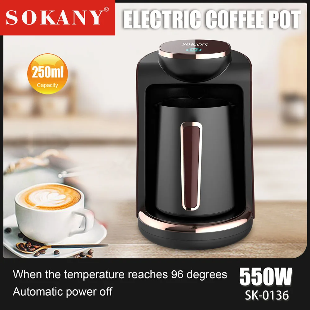 Electric Coffee Pot Stainless Steel Coffee Maker Electric Pot 550W Can Make 4Cups Household Automatic Turkish Coffee Machine