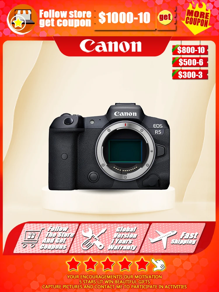 EOS R5 Canon Camera For Photography Digital Mirrorless Full-frame Professional Camera 8K 45MP