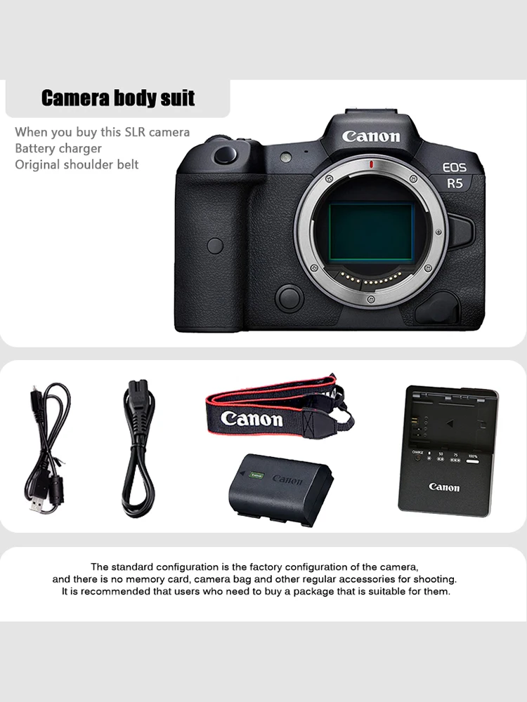 EOS R5 Canon Camera For Photography Digital Mirrorless Full-frame Professional Camera 8K 45MP