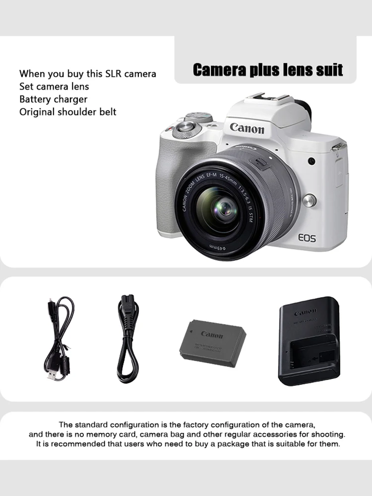NEW Canon EOS M50 Mark II Mirrorless Digital Camera With EF-M 15-45mm F/3.5 Lens Compact Camera Professional Photography