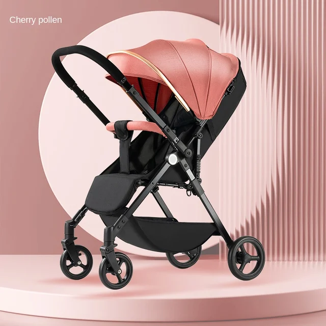 Two-Way Baby Stroller is Lightweight and Can Sit and Lie High Landscape One-Click Folding Trolley Baby Four-Wheel Shock Absorber