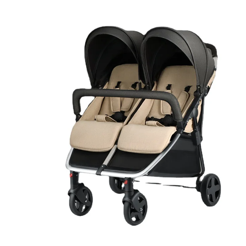 Twin Baby Stroller Second Child Baby Sitting and Lying Stroller Push Non-detachable Strollers Side By Side lightweight strollers
