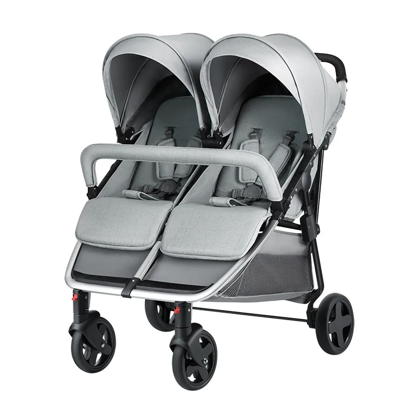Twin Baby Stroller Second Child Baby Sitting and Lying Stroller Push Non-detachable Strollers Side By Side lightweight strollers