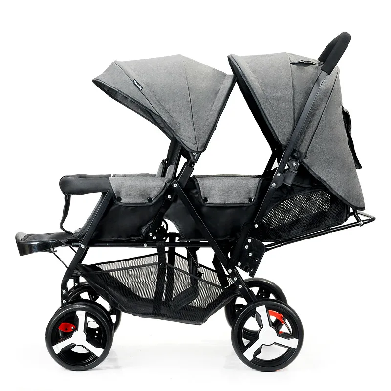 Twin Baby Strollers Lightweight Folding Front Rear Reclining Trolley