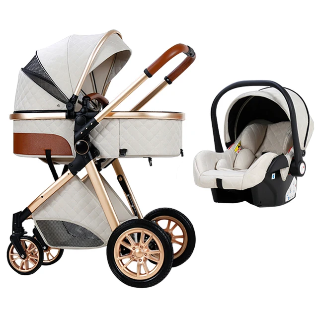Luxury Baby Stroller 3 in 1 Foldable Stroller Newborn Baby Bassinet Puchair Lightweight Stroller Car Safety Seats For Children