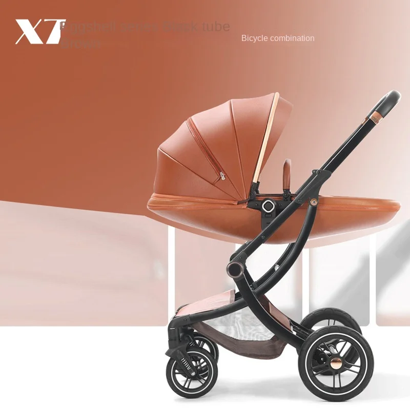 Baby Stroller Multifunctional Lightweight Travel Stroller Newborn Two-way Seat Foldable Four-wheeled Baby Stroller 3-in-1