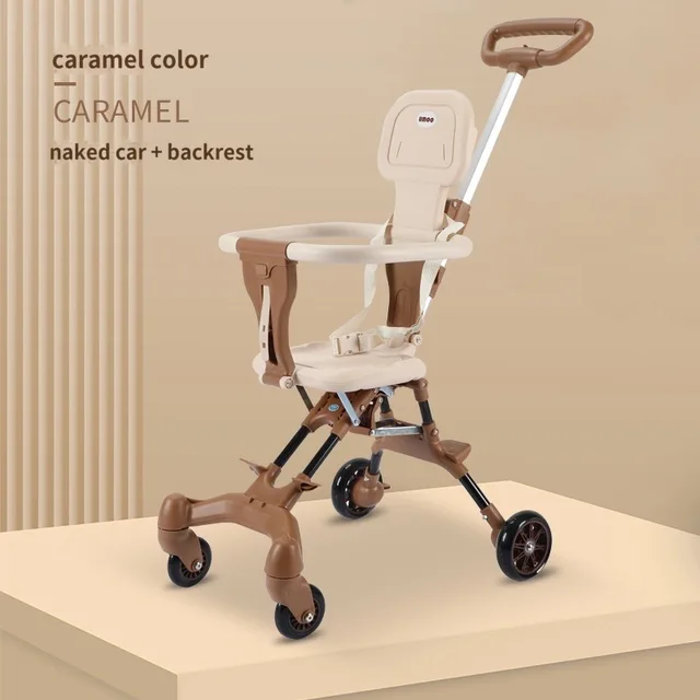 Lightweight baby stroller Travel Portable folding Trolley Two-way Sitting and Lying four wheels baby pram High Landscape