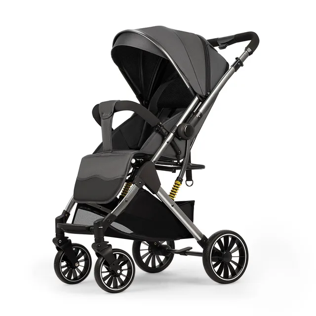 High sitting posture two-way pushing stroller High view lightweight folding stroller Four-wheeled baby stroller Baby Carriage