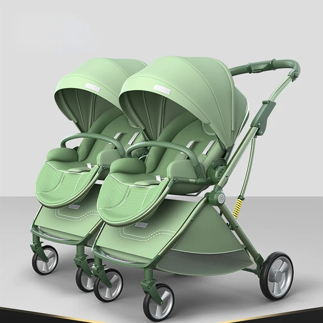 New Twins baby Stroller Splitable Shock absorption multiple Stroller Lightweight Folding Sit and Lying Two-Way baby carriage