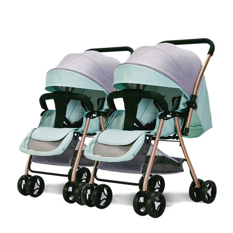 Twin baby stroller can sit and lie down can be split lightweight and can be used for the delivery of twin baby strollers