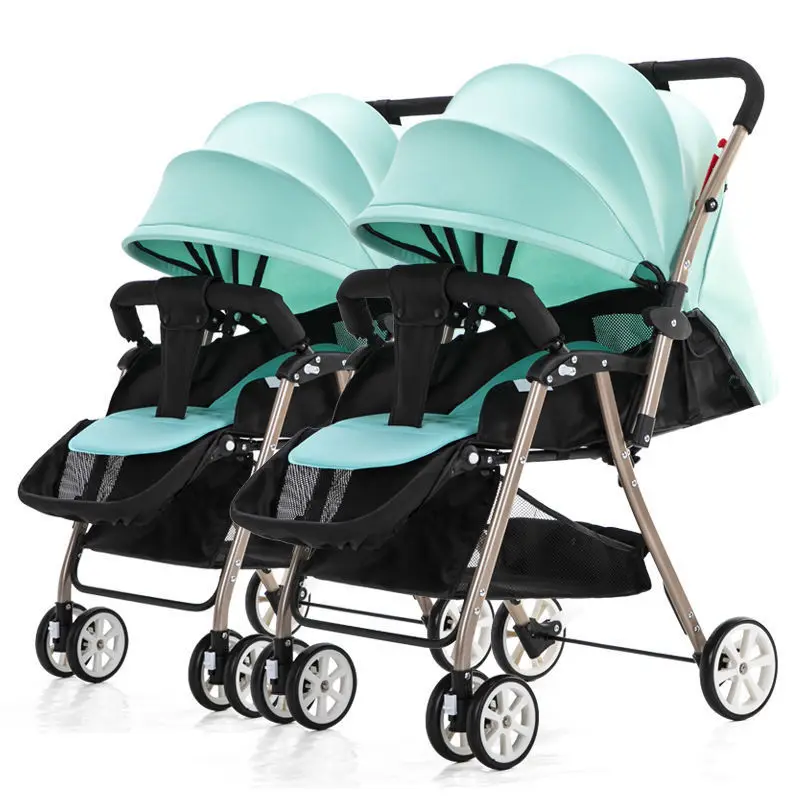 Twin baby stroller can sit and lie down can be split lightweight and can be used for the delivery of twin baby strollers