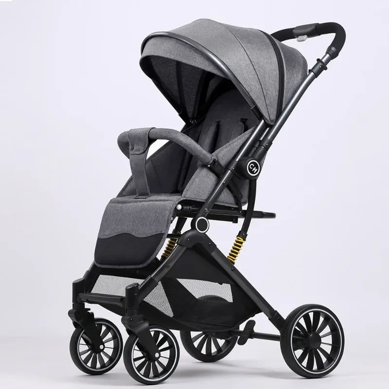 One Click Reversible Two-way Push Baby Stroller Lightweight Sitting and Lying High Landscape  Carrito Bebe  Strollers