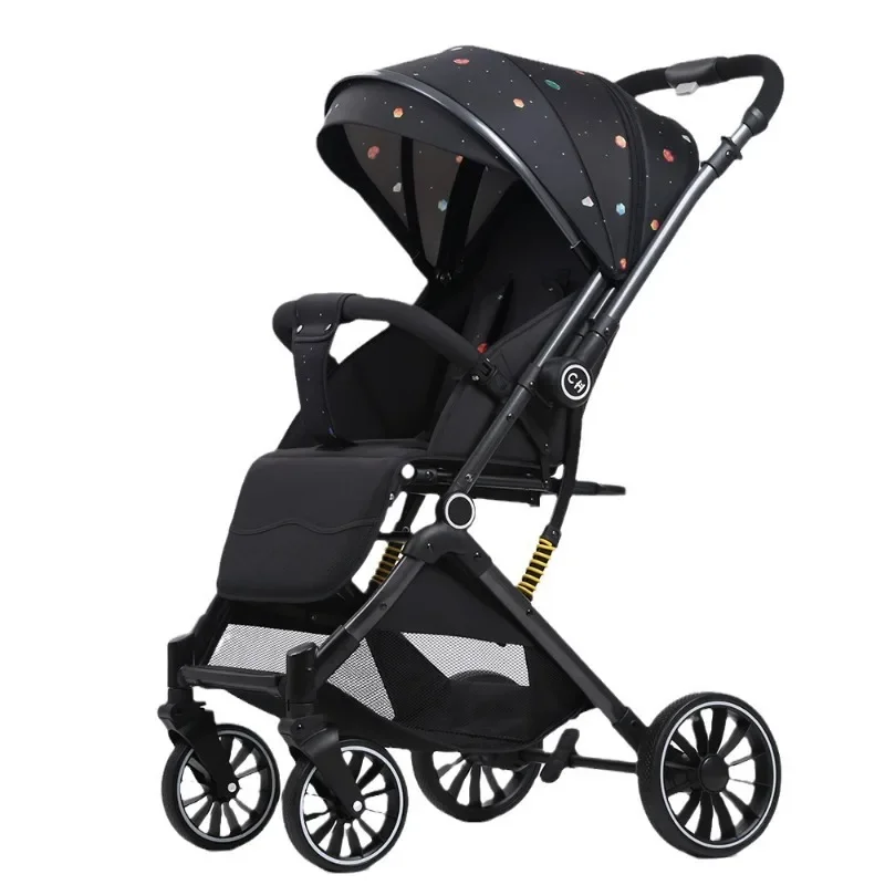 One Click Reversible Two-way Push Baby Stroller Lightweight Sitting and Lying High Landscape  Carrito Bebe  Strollers
