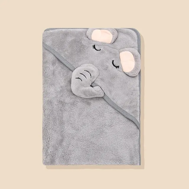 Cartoon Baby Bath Towel Swaddle Blanket Solid Color Coral Fleece Soft Fabric Bathrobe