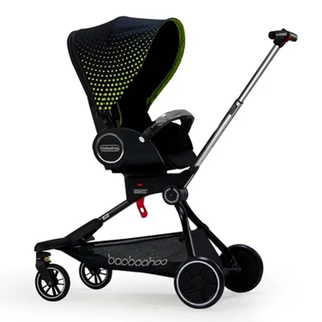 Baby stroller can lie flat and fold two-way rotating high landscape lightweight stroller for newborns
