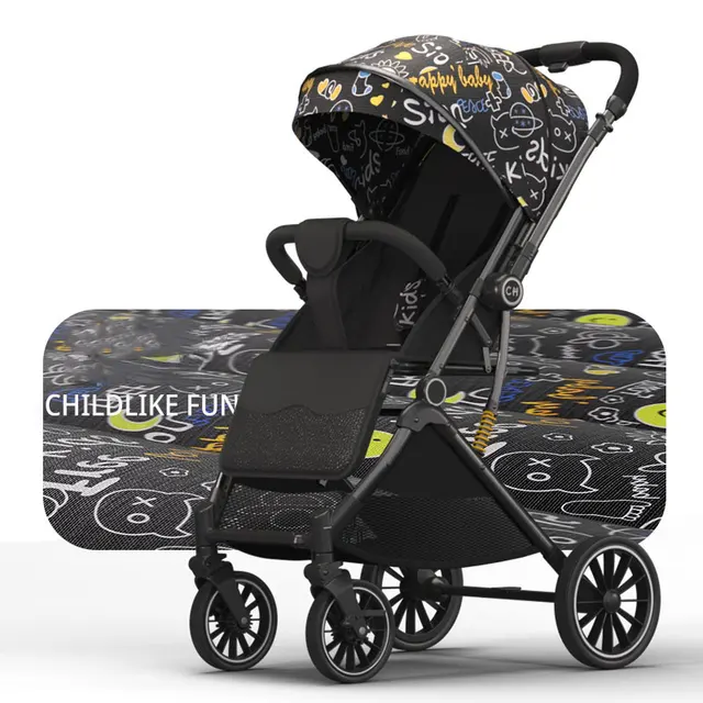High View Stroller Can Be Seated and Lying Bidirectional Implementation of Lightweight Disassembly Wash One-Click Folding