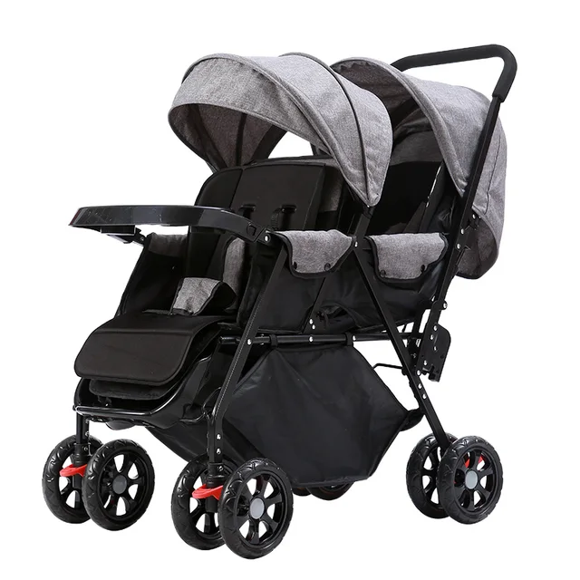 Can Sit Lying Twins Baby Stroller Lightweight Pram Folding Travel System Two Babies Double Stroller Cart Buggy Pushchair 1 M~4 Y