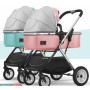 Twins Baby Stroller Can Sit and Lie Baby Carriage High Landscape Lightweight Collapsible Double Seat Carts 0-4 Years Old