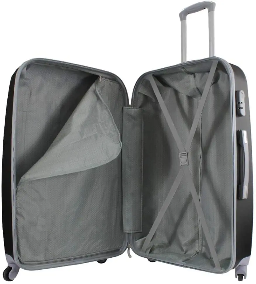 Large Travel Suitcase Rigid Luggage ABS 4 Wheels and Lock Comfortable Light Structure with Telescopic Handle and Hand