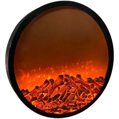 60*18CM Wall Electric Fireplace European Round Electric Heating Fireplace Home Decoration Intelligent Remote Fireplace