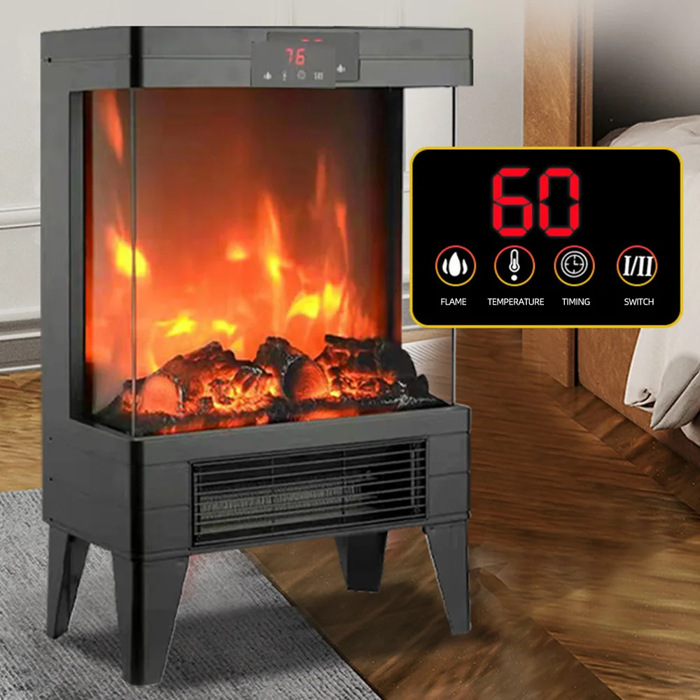 Electric Fireplace Indoor Smokeless Household 3D Flame Heater Fan