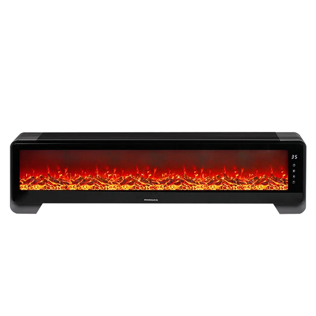 Baseboard Electric Heaters 2000W 5S Fast Heating Home Room Heater Low Noise with Simulated Fireplace Lighting Remote