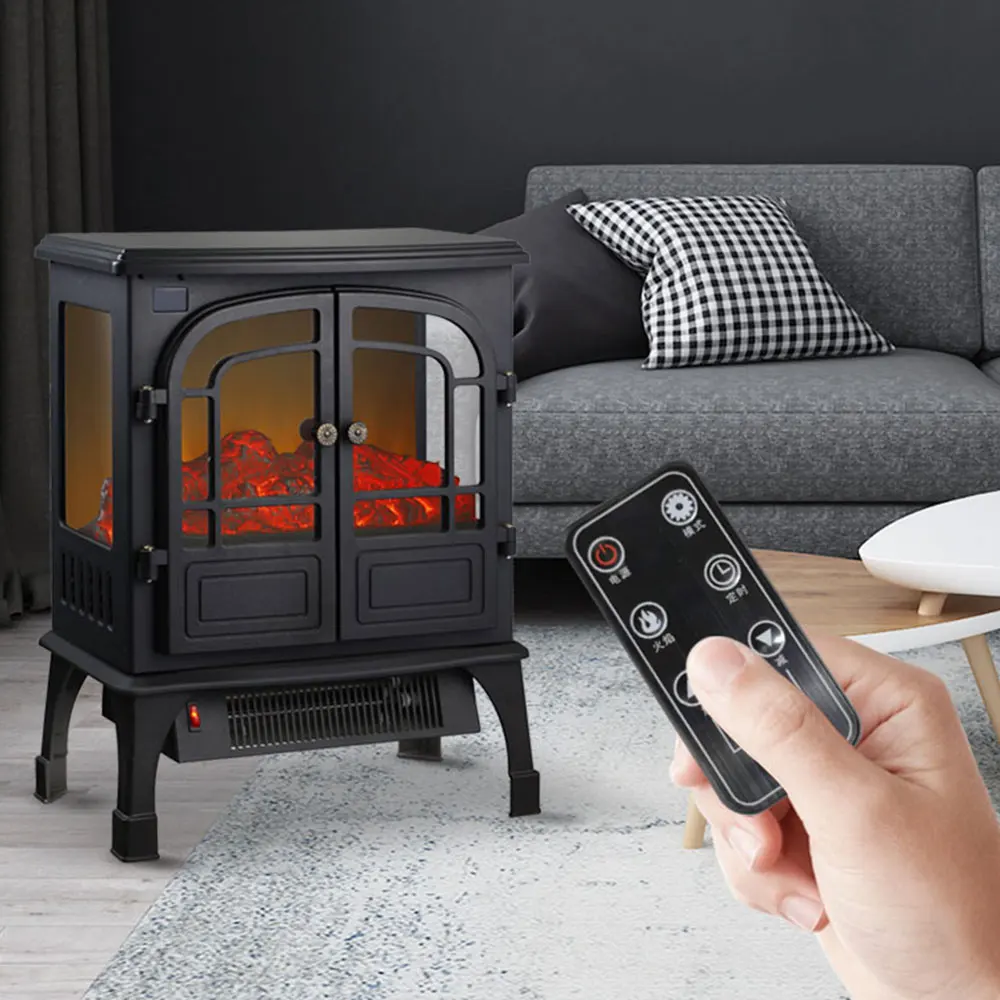 European Style Heating Furnace Indoor Smokeless Electric Fireplace Household Heating 3D Flame Mountain Multi Bedroom Adjustable