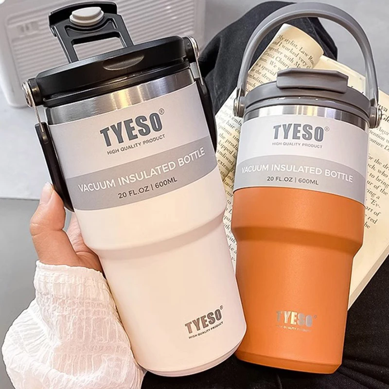 Coffee Cup Stainless Steel Double Drink Car Cup Portable Thermos Bottle Vacuum Mug Large Capacity