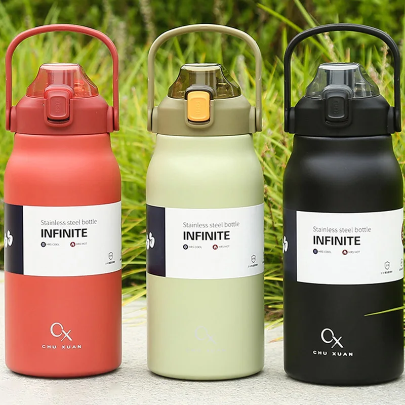 Large Capacity Stainless Steel Thermos Water Bottle Cold And Hot Tumbler Portable Vacuum Flask Cup Outdoor Mug