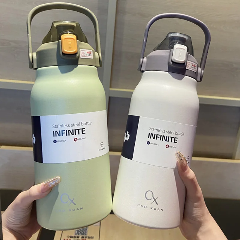 Large Capacity Stainless Steel Thermos Water Bottle Cold And Hot Tumbler Portable Vacuum Flask Cup Outdoor Mug