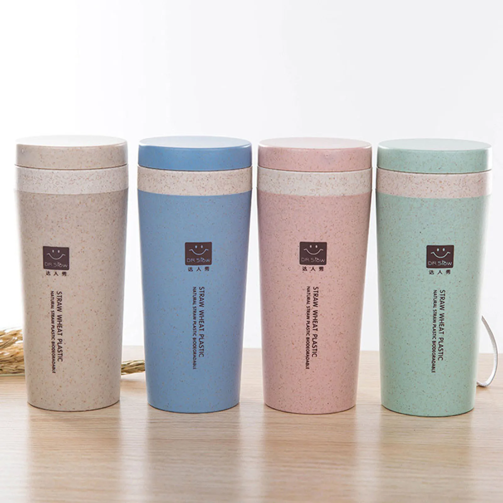 Travel Mug Coffee Tea Bottle Cups Straw Plastics Thermal Insulation Cup Thermos