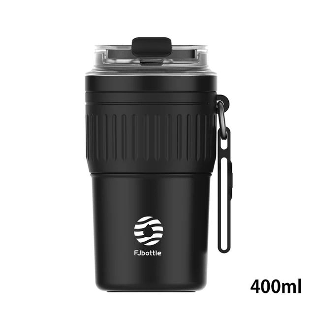 Stainless Steel Coffee Cup Coffee Mug Thermos Cup Portable Travel Mug With Lifting Rope Leak-Proof Non-Slip 500ml/400ml