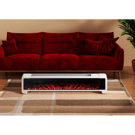 2200W Electric Heater Fireplaces 3D Simulation Flame for Bedroom Heating Indoor Electric Warmer Bath Winter Room Heater