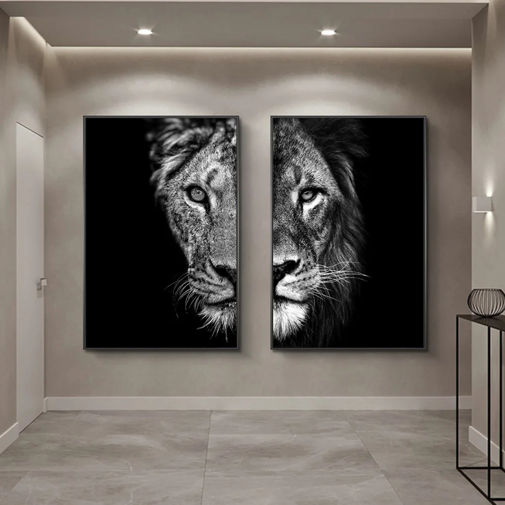 African Lion Canvas Paintings On The Wall Posters And Prints Animals Modular Pictures For Living Room Cuadro