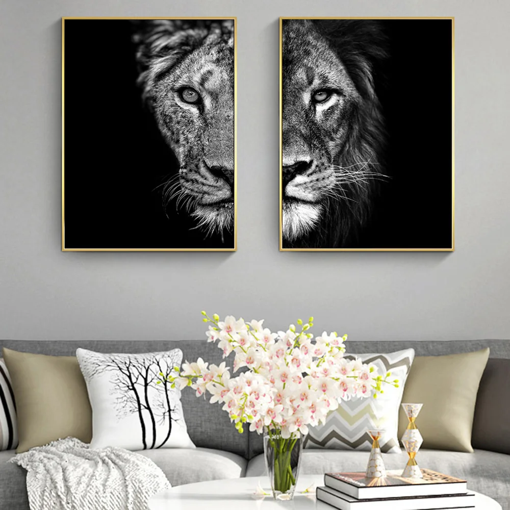 African Lion Canvas Paintings On The Wall Posters And Prints Animals Modular Pictures For Living Room Cuadro