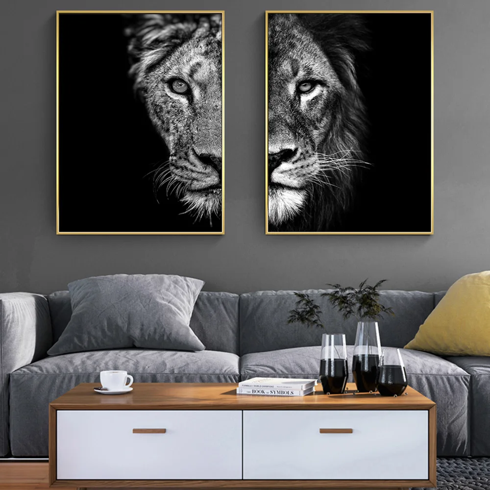 African Lion Canvas Paintings On The Wall Posters And Prints Animals Modular Pictures For Living Room Cuadro