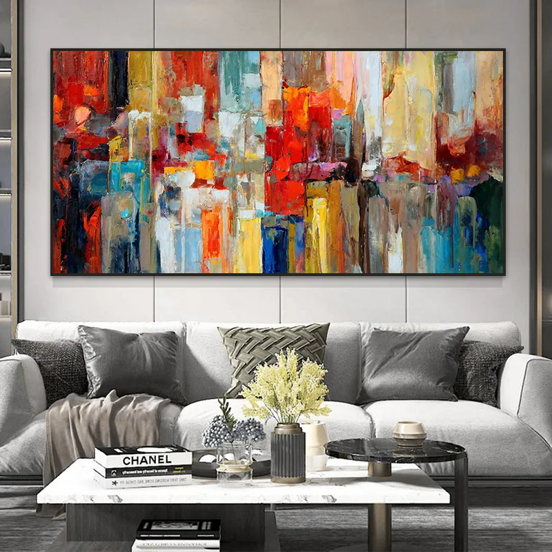 Modern Home Decoration Wall Pictures For Living Room Mural Colorful Paint Textured Abstract Oil Painting On Canvas Wall