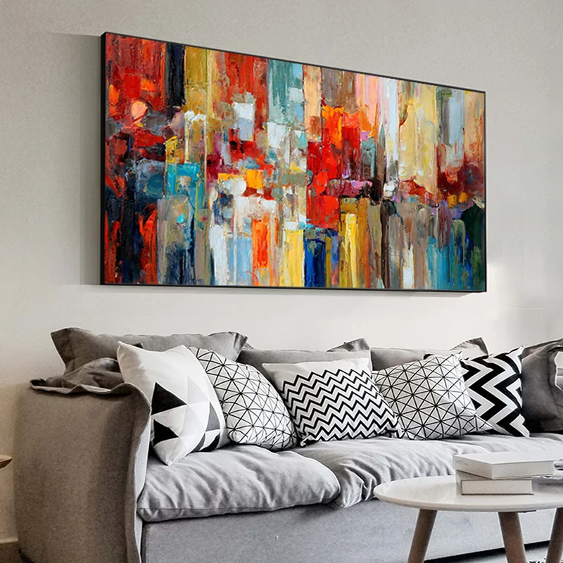 Modern Home Decoration Wall Pictures For Living Room Mural Colorful Paint Textured Abstract Oil Painting On Canvas Wall