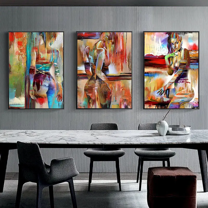 Modern Body Art Sexy Body Nude Beauty Women Oil Painting on Canvas Posters and Prints Cuadros Wall Art Pictures For Living Room