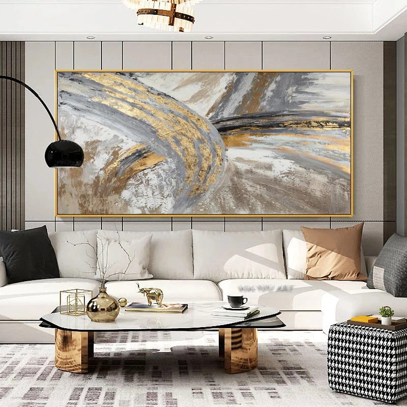 Wall Painting Abstract Golden Art Wall Pictures For Living Room Canvas Painting Home Decor Posters And Prints Vintage Cuadros