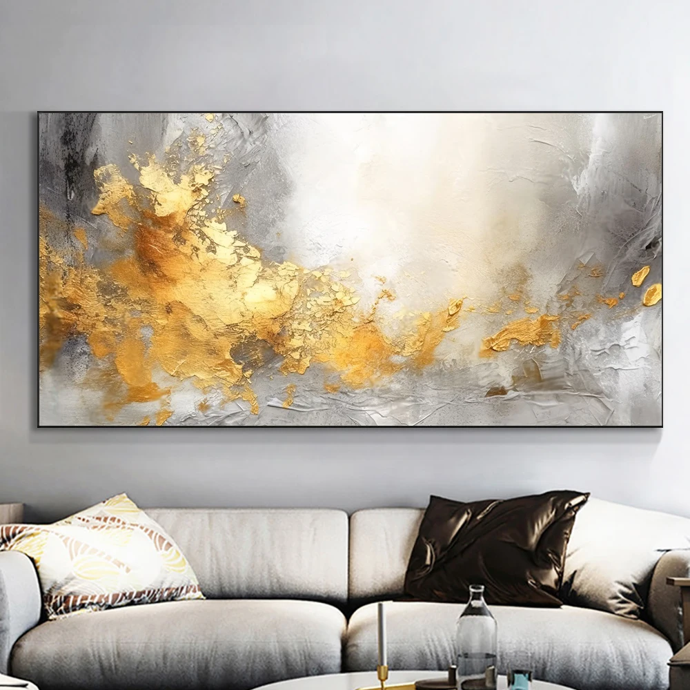 Wall Painting Abstract Golden Art Wall Pictures For Living Room Canvas Painting Home Decor Posters And Prints Vintage Cuadros