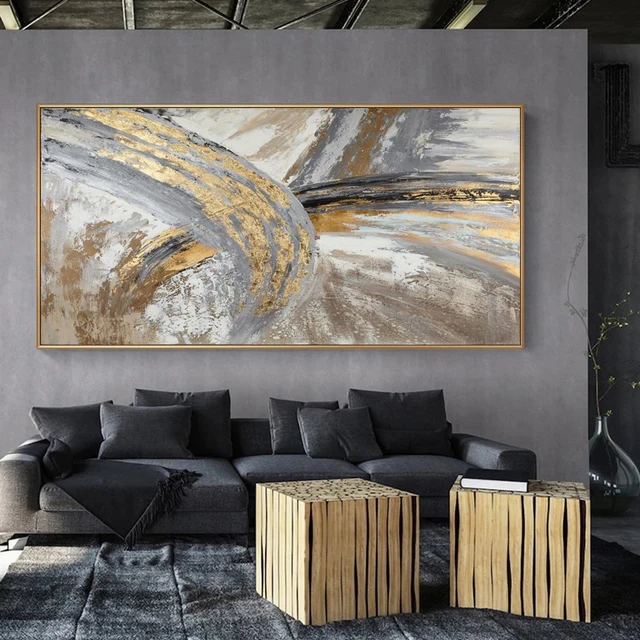 Wall Painting Abstract Golden Art Wall Pictures For Living Room Canvas Painting Home Decor Posters And Prints Vintage Cuadros