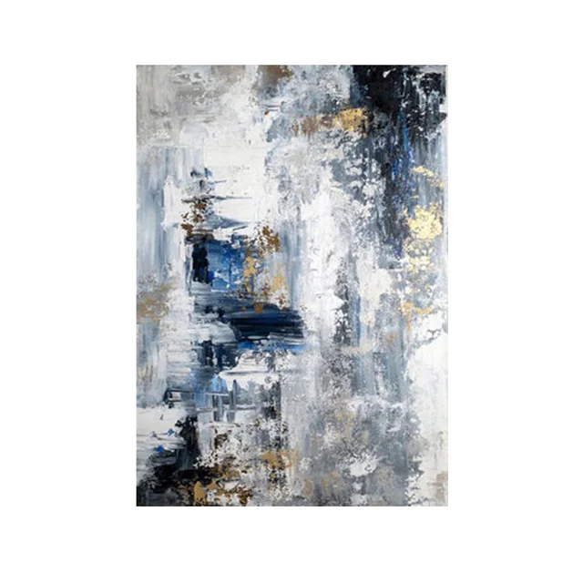 Abstract Blue White Gray Oil Painting on Canvas Modern Prints and Posters Cuadros Wall Art Pictures for Living Room Home Decor