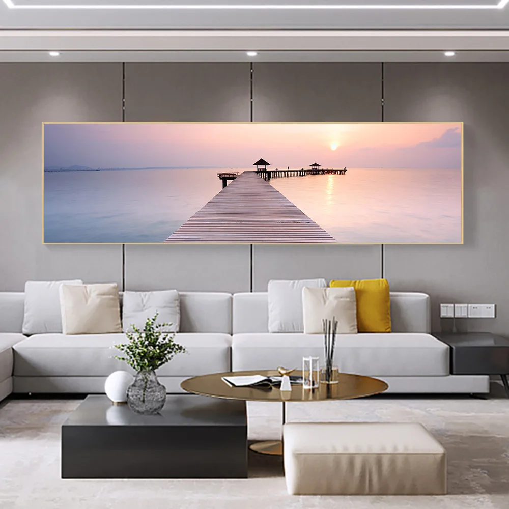 Large Sunsets Natural Seascape Beach Painting Wall Decor Posters Landscape Canvas Prints Art Pictures Living Room Modern Cuadros